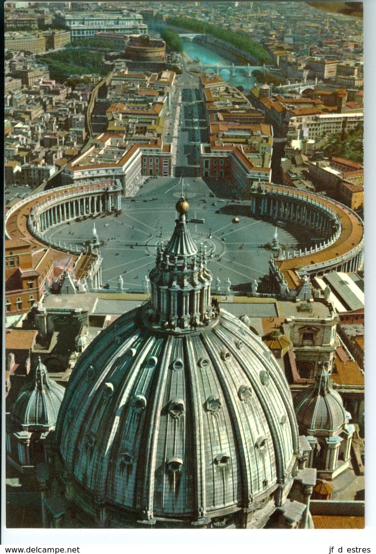 CP Italie Vatican Rome Place St Pierre Vue Aérienne Brillante - Vatican