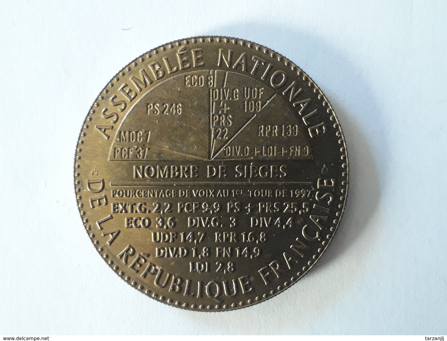 Médaille Assemblée Nationale Élections Législatives 1997 - Autres & Non Classés