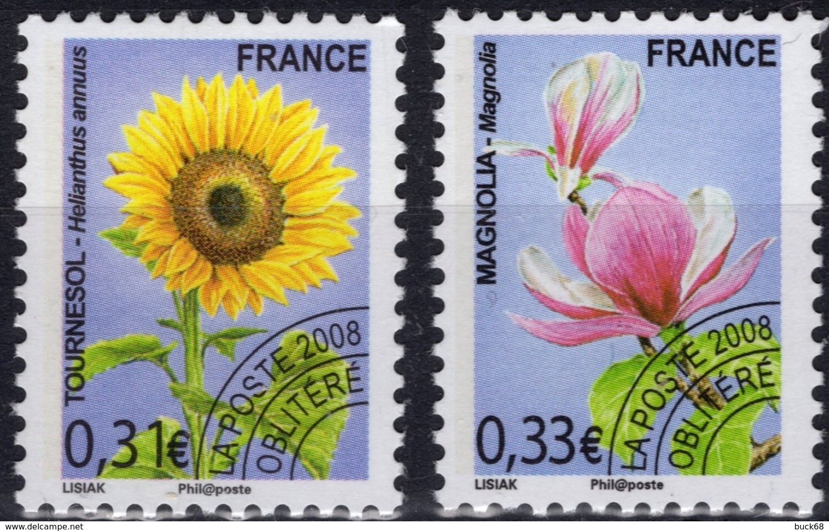 FRANCE Préo 257 à 258 ** MNH Fleur Sauvage Tournesol Et Magnolia (CV 6 €) - 1989-2008