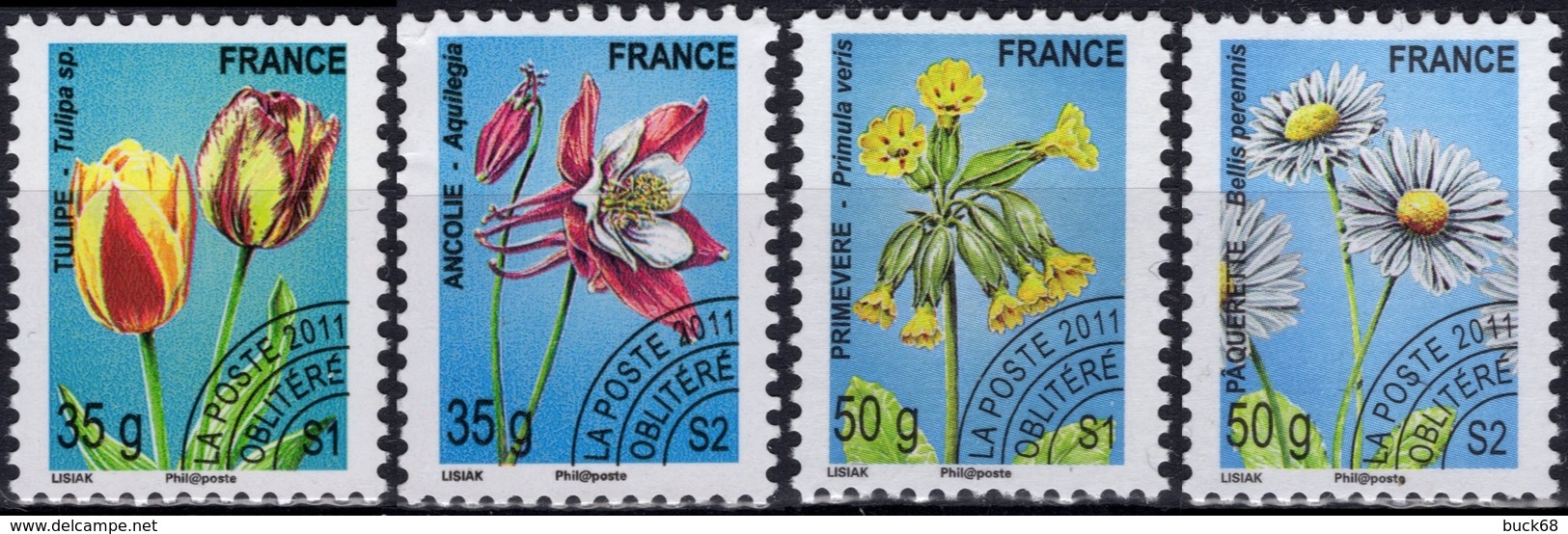 FRANCE Préo 259 à 262 ** MNH Fleur Sauvage Tulipe Primevère Ancolie Pâquerette (CV 12 €) - 1989-2008