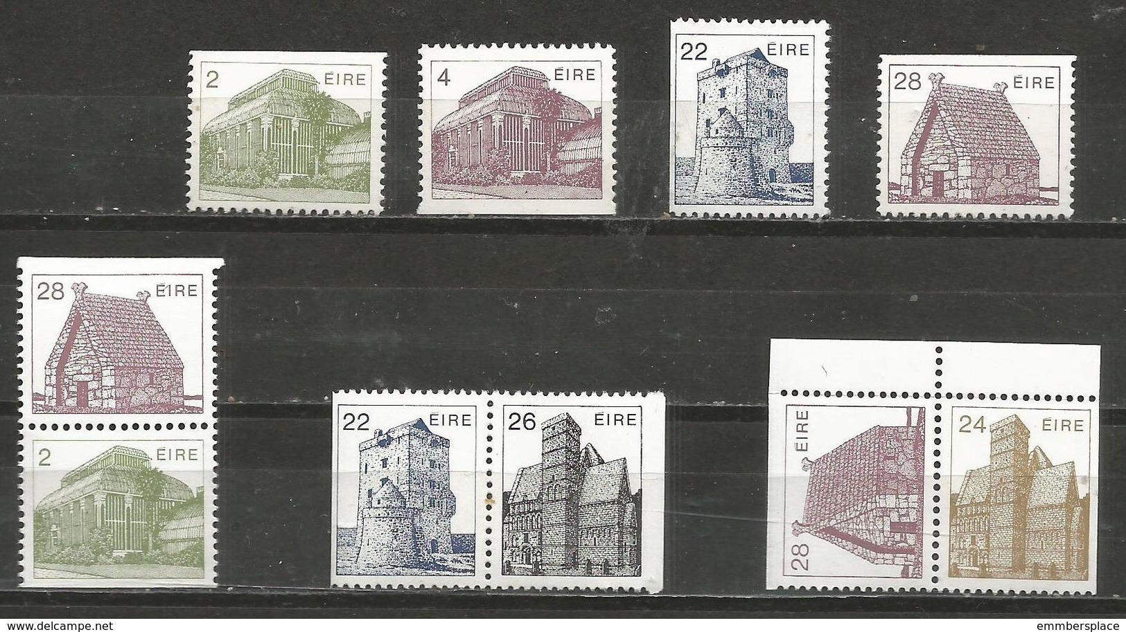 Ireland - 1983-5 Architecture Singles & Pairs MNH ** - Unused Stamps