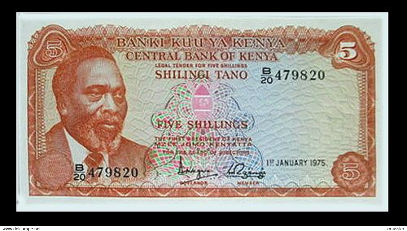 # # # Banknote Kenia (Kenya) 5 Schillingi 1975 AU- # # # - Kenia