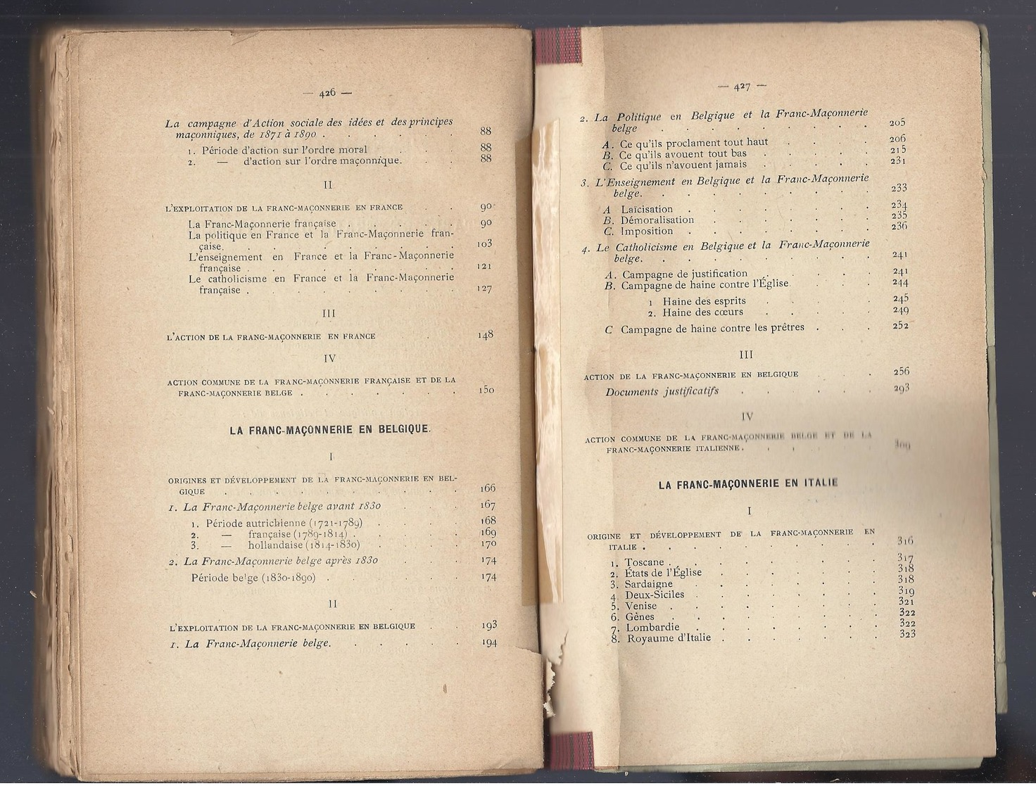 1890 L'ennemie Sociale: Histoire Documentée Des Faits, Gestes De La Franc-Maçonnerie De 1717-1890 France Belgique Italie - 1801-1900