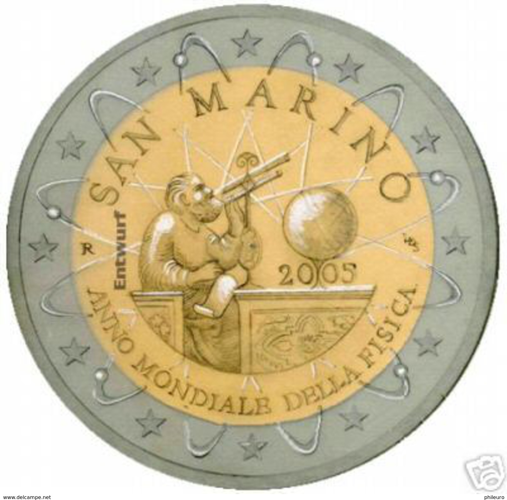 San Marino (Saint Marin) 2005 : 2 Euro Commémorative 'Galileo Galilei' (en Coffret BU) - San Marino