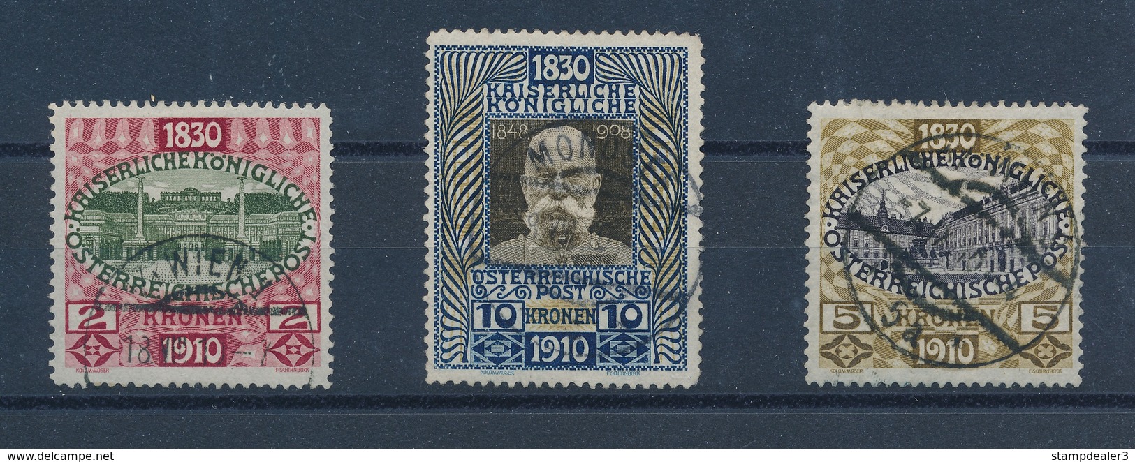 Oesterreich Geb. Kaiser 1910 Kat. Nr. 175-77 Used - Usados