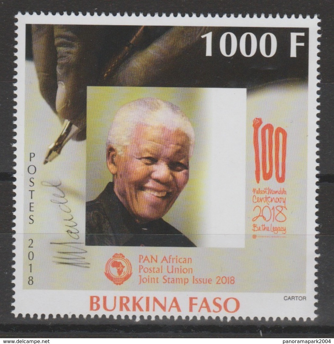 Burkina Faso 2018 Mi. ? Stamp Joint Issue PAN African Postal Union Nelson Mandela Madiba 100 Years - Burkina Faso (1984-...)