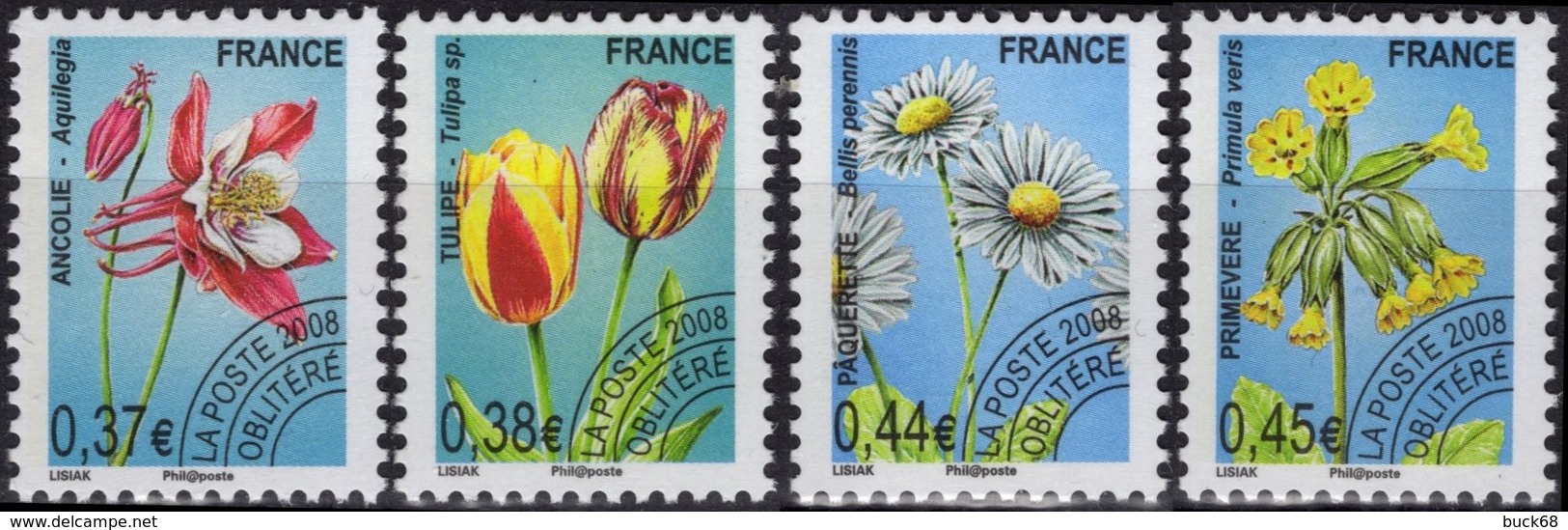 FRANCE Préo 253 à 256 ** MNH Fleur Sauvage Tulipe Primevère Ancolie Pâquerette (CV 12 €) - 1989-2008