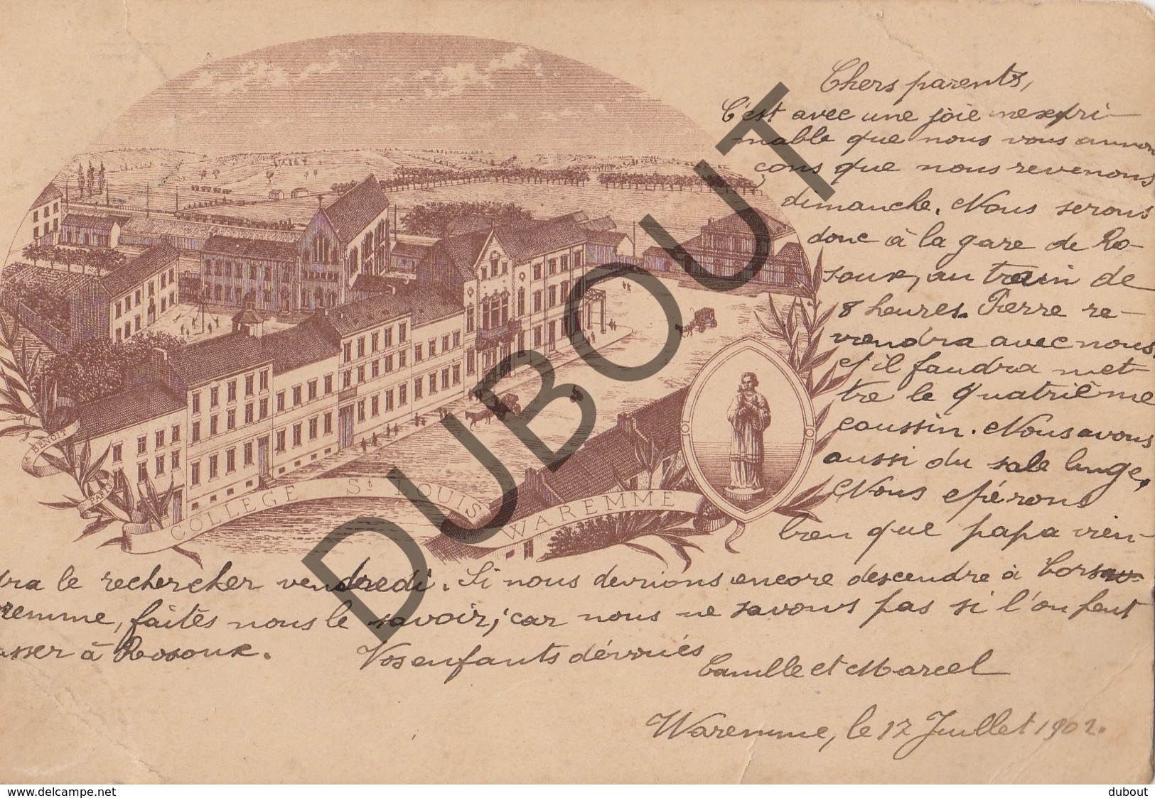 Postkaart - Carte Postale BORGWORM/WAREMME College St Louis 1902 (O33) - Waremme