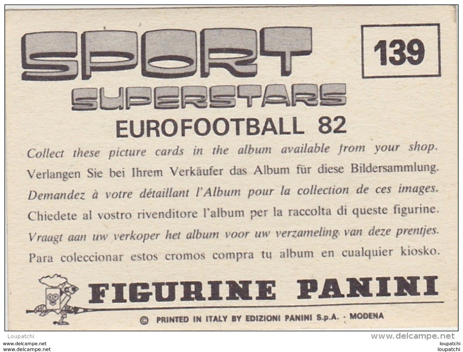 PANINI SPORT SUPERSTARS 1982 FOOTBALL HUNGARY FERENCVAROS - Edition Française