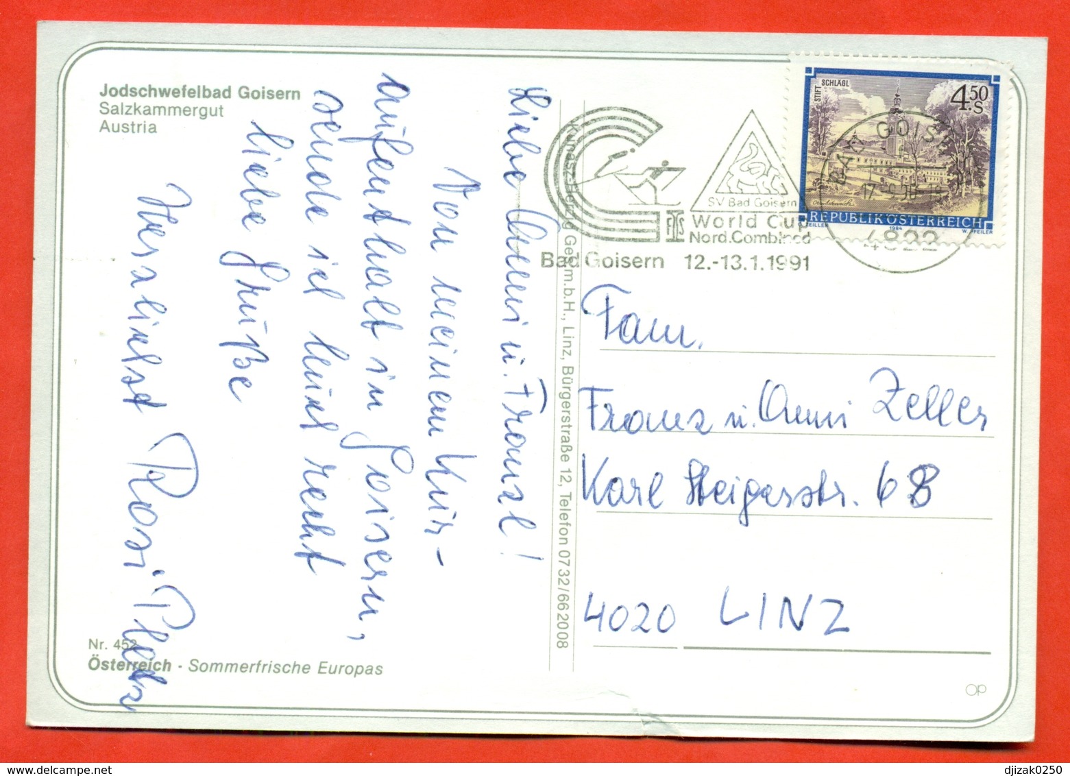 Austria 1991.Special Cancellation..The Postcard Is Really Past Mail. - Big Cats (cats Of Prey)