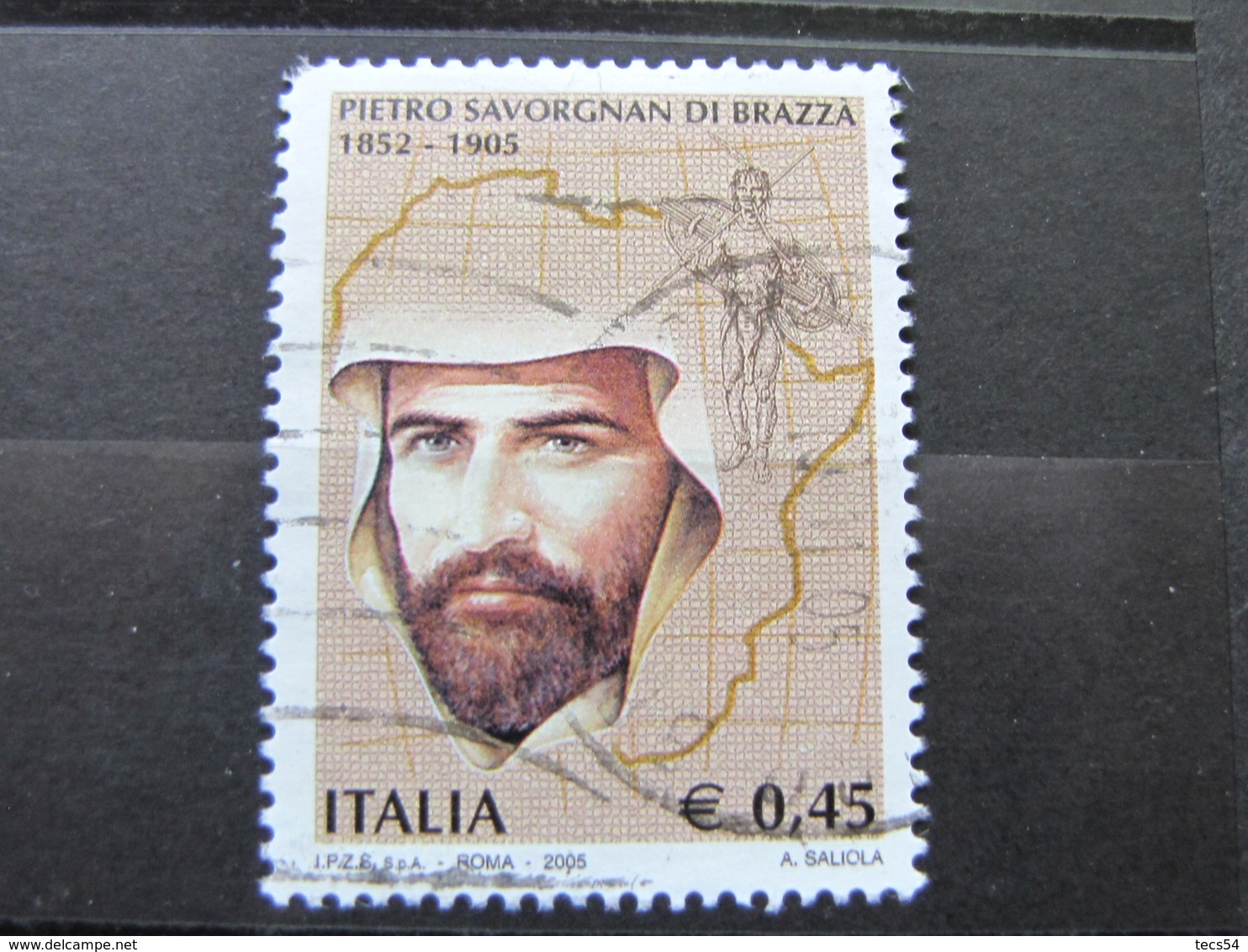 *ITALIA* USATI 2005 - CENT PIETRO SAVORGNAN DI BRAZZA - SASSONE 2838 - LUSSO/FIOR DI STAMPA - 2001-10: Usati