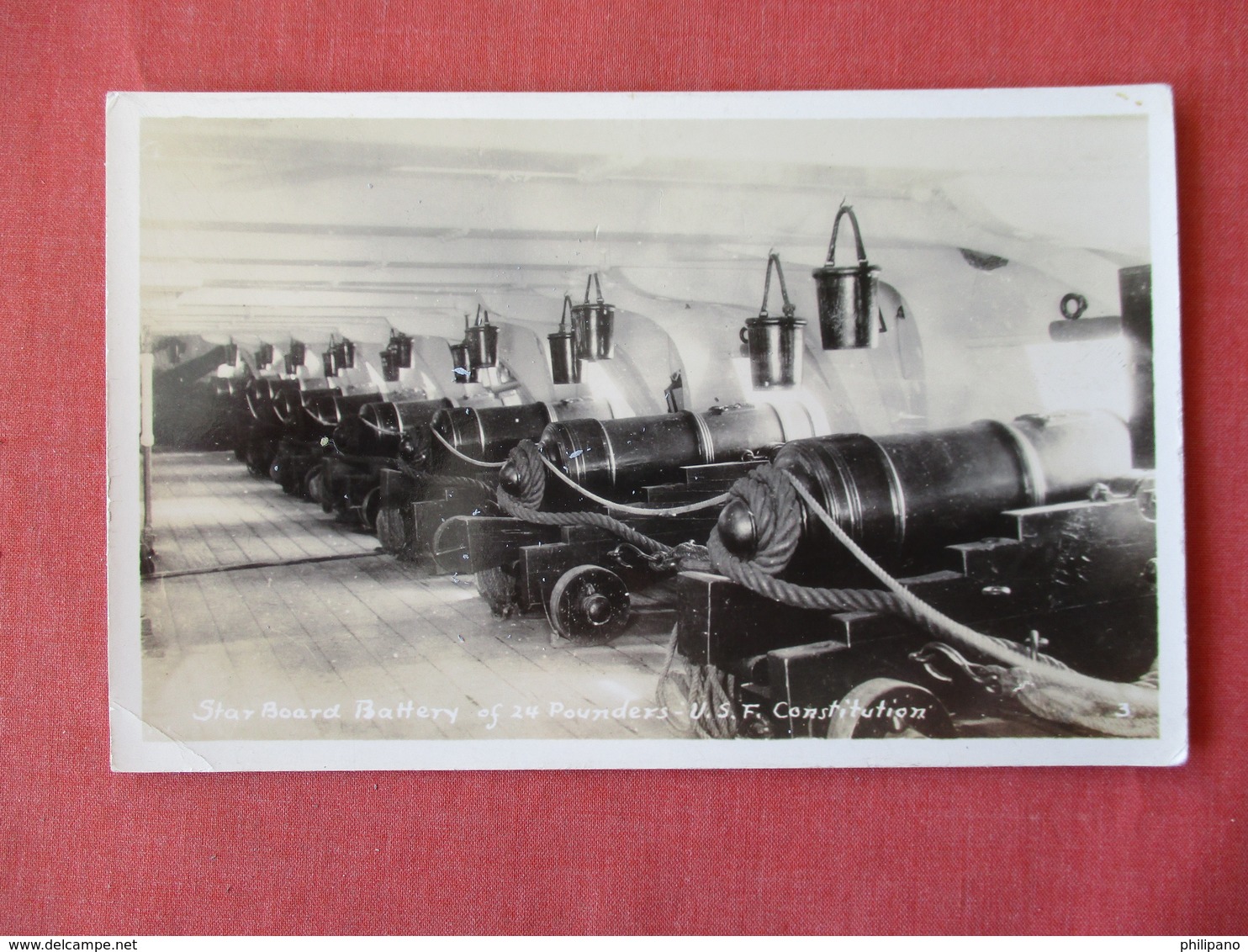 RPPC Star Board Battery Of 14 Pounders  U.S.F. Constitution   Ref 3157 - Oorlog