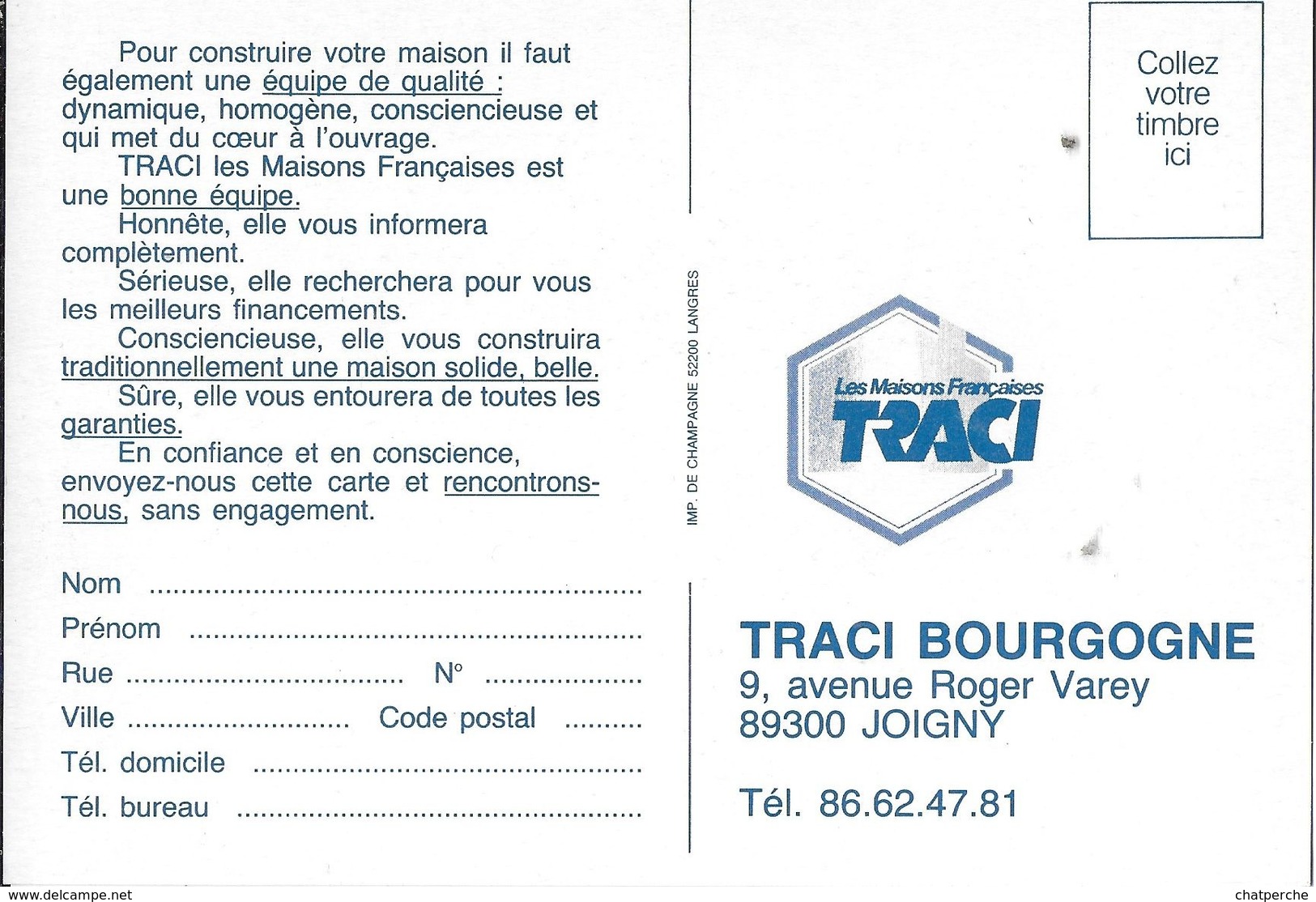 CARTE POSTALE SPORT CYCLISME VÉLO-CLUB MIGENNOIS TRACI PUBLICITÉ CONSTRUCTEUR LA ROCHE-MIGENNES 89 YONNE - Cyclisme