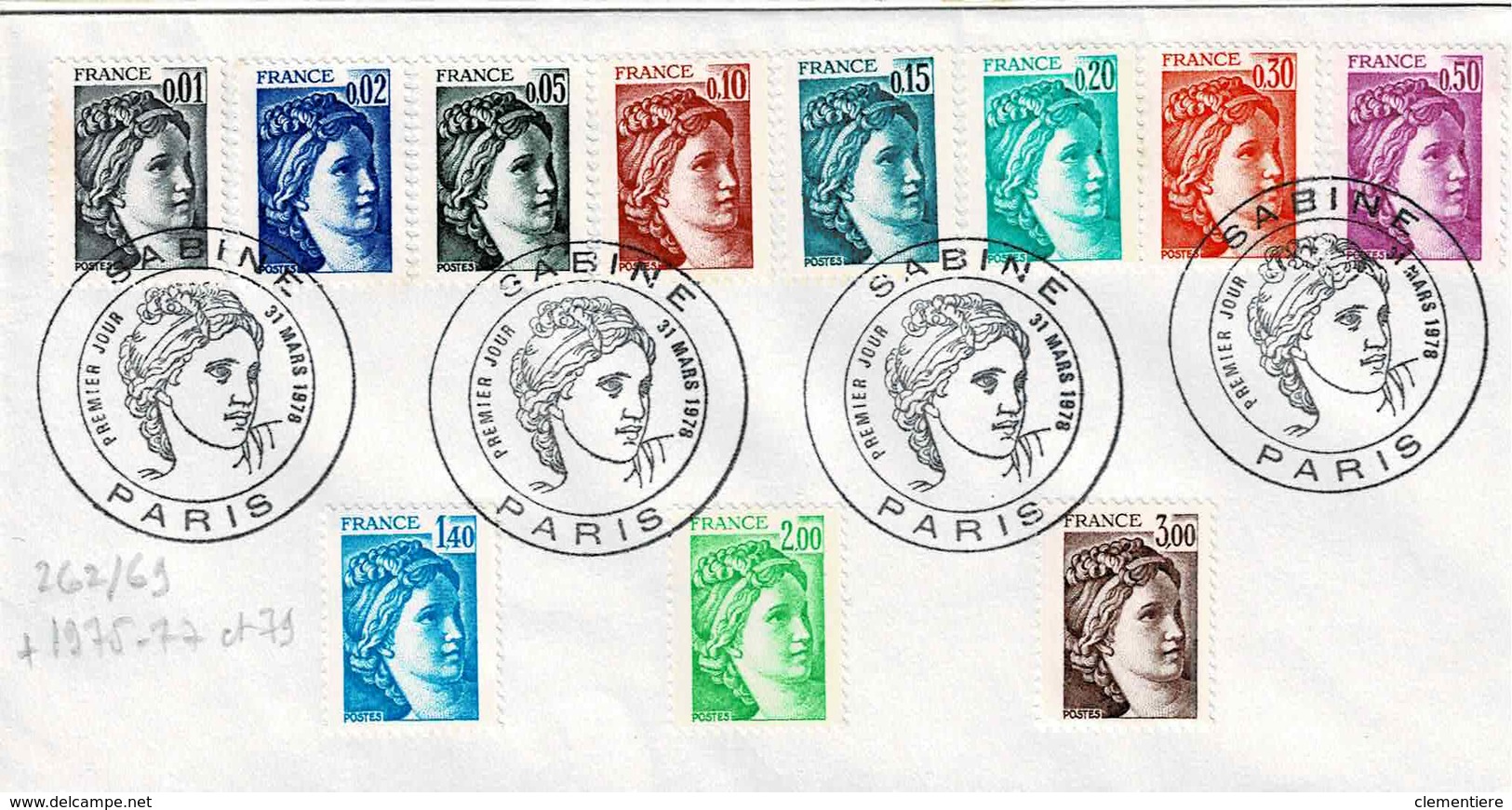 TP N° 1962/69 Et 1975,77 Et 79 Sur  Enveloppe  Avec Cachet 1er Jour De Paris - 1961-....