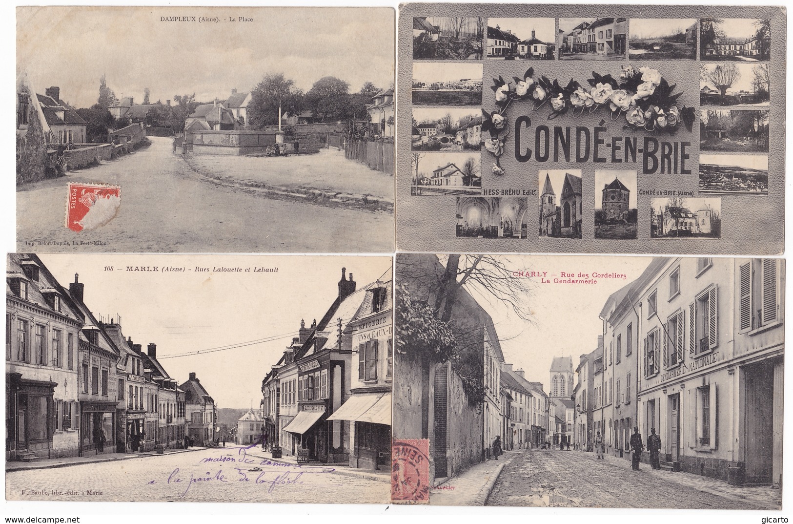 Lot de 178 cartes Aisne