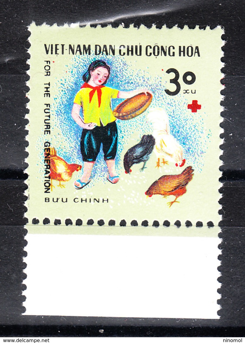 Vietnam  - 1990. Allevamento Polli. Breeding Chickens., Whit  Red Cross Symbol. MNH - Alimentazione