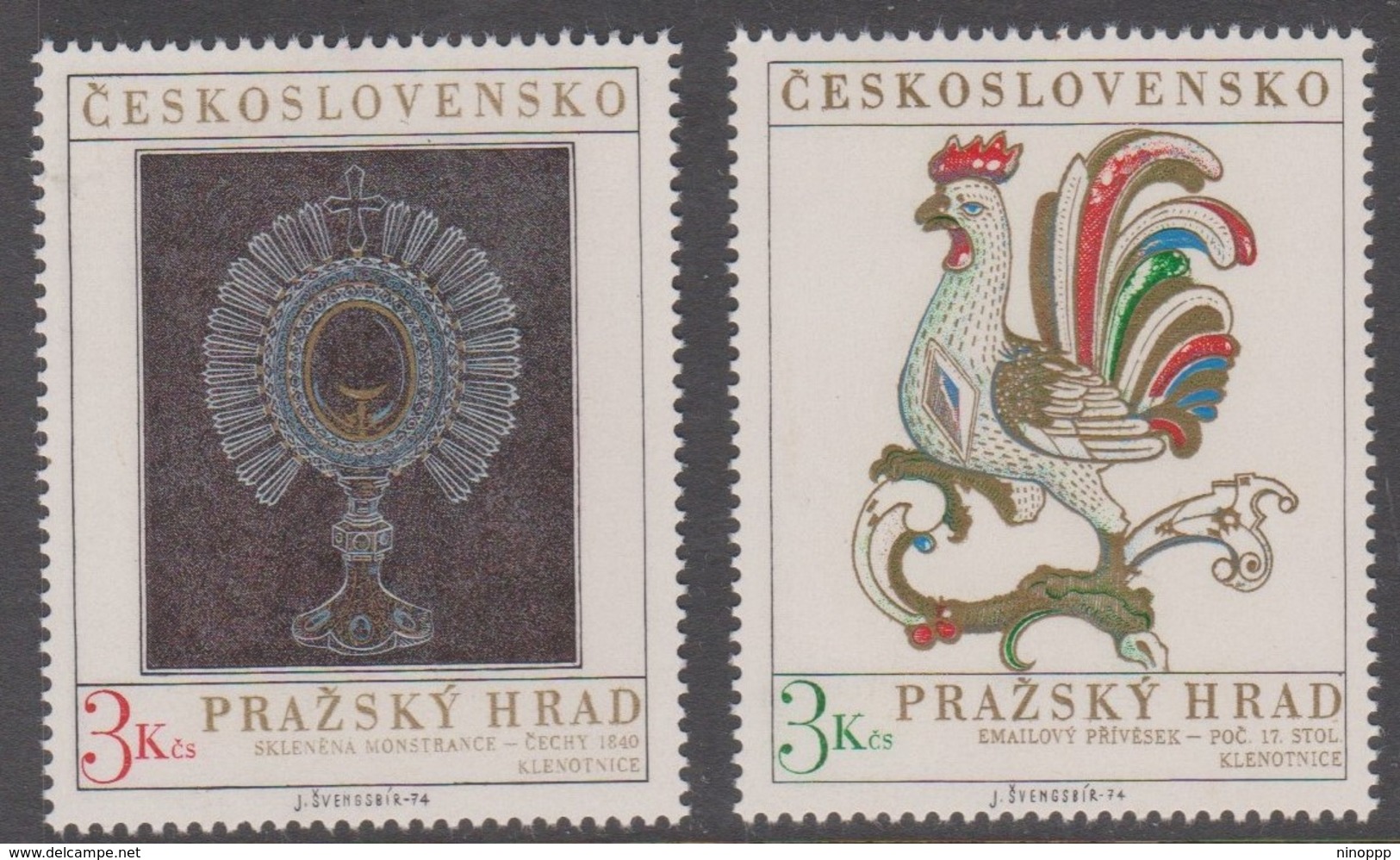 Czechoslovakia Scott 1937-1938 1974 Prague Castle Art, Mint Never Hinged - Unused Stamps