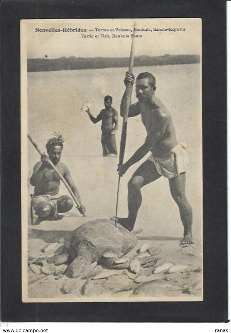 CPA Nouvelles Hébrides Non Circulé VANUATU Type Ethnic Pêche Tortue Turtle - Vanuatu