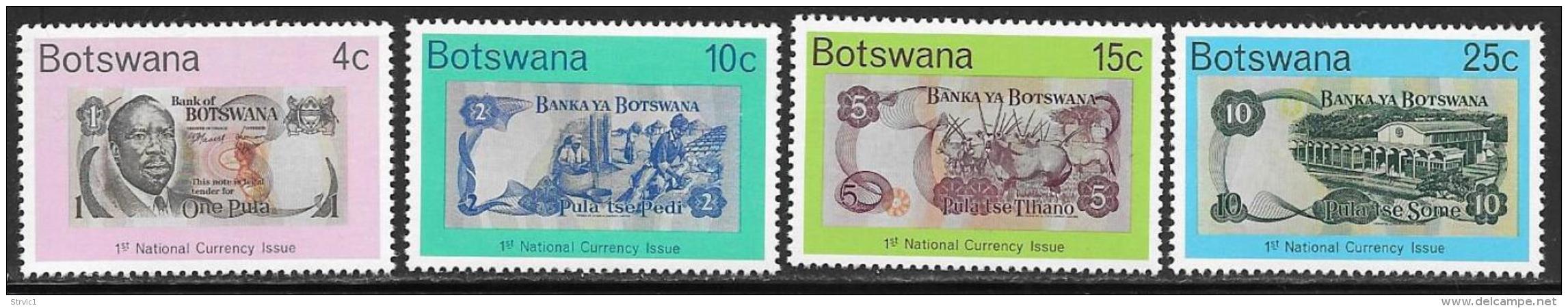 Botswana, Scott # 151-4 MNH Bank Notes, 1976 - Botswana (1966-...)