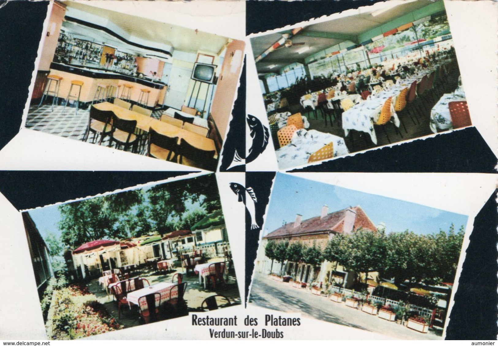 VERDUN SUR LE DOUBS ( 71 ) - Restaurant Des Platanes - Autres & Non Classés