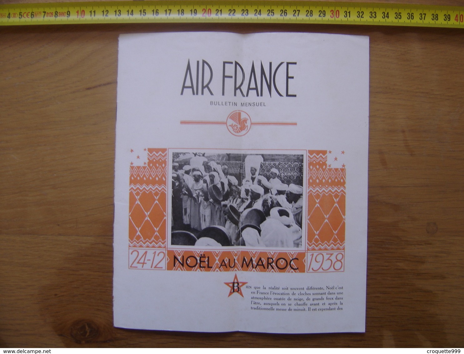 Dec 1938 Dépliant 12 Echos De L' AIR FRANCE Avion Plane AVIATION Noel Maroc Londres - Autres & Non Classés