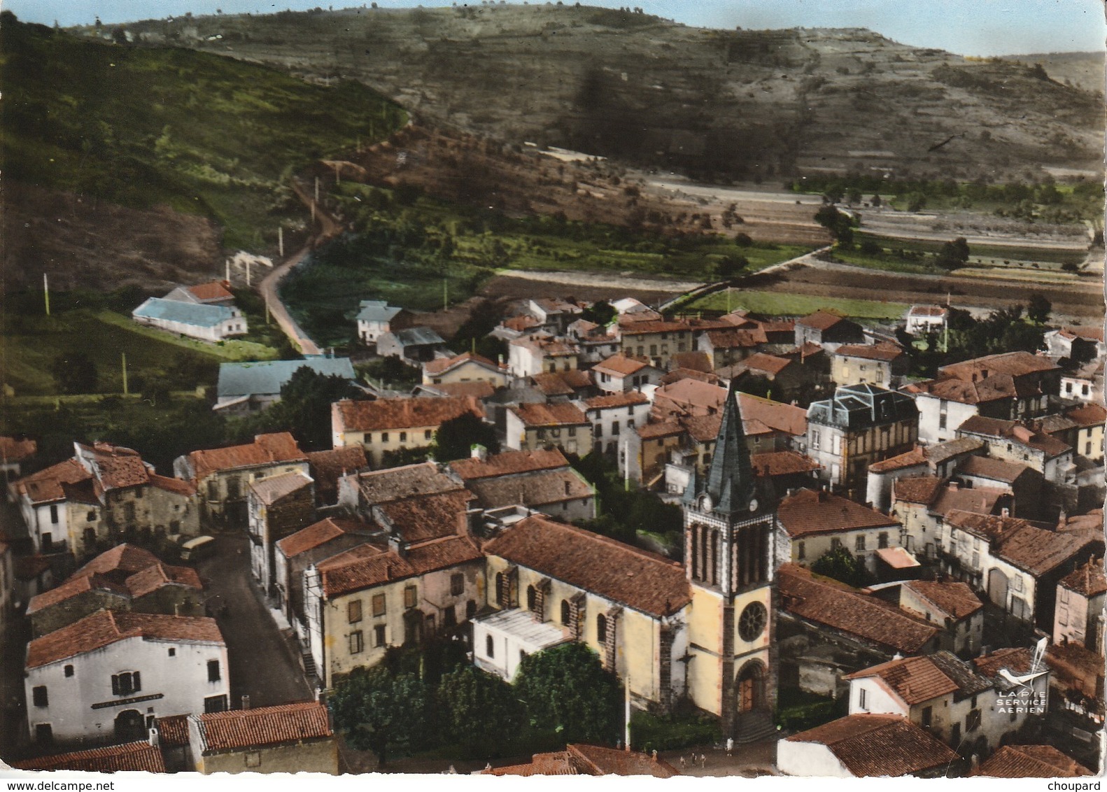 63 - TRES BELLE CARTE POSTALE SEMI MODERNE DENTELEE  DE  BLANZAT  VUE AERIENNE - Autres & Non Classés