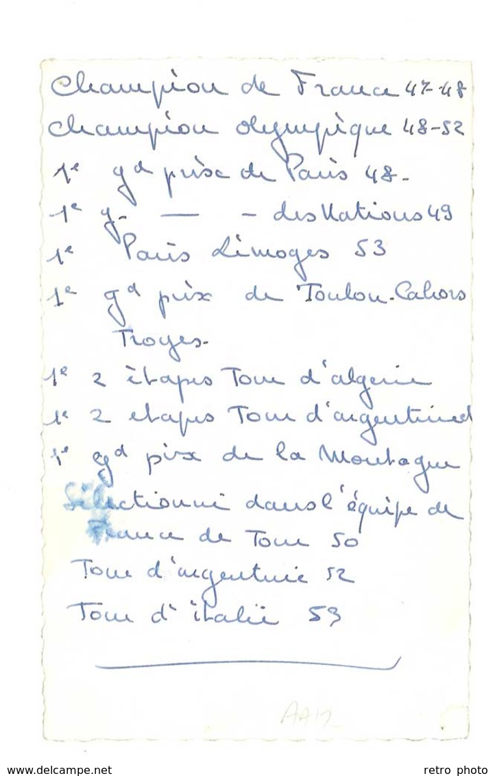 Carte Verso Vierge, écrite, Charles Coste , Pub Saint Raphaël - Cyclisme