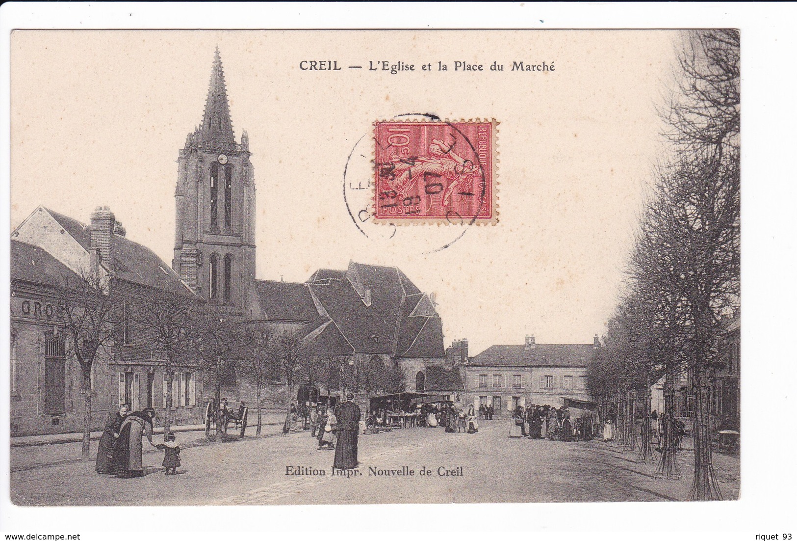 CREIL - L'Eglise Et La Place Du Marché ( Animation,marché) - Creil