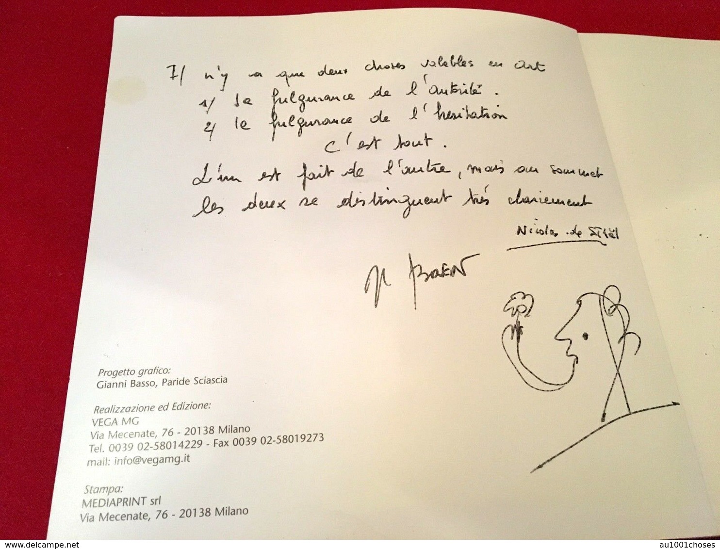 Loïs Levanier & Gianni Basso Dessins De Jean-Claude Bréat Citation De La Dédicace Du Peintre Russe Nicolas De Staël - Livres Dédicacés