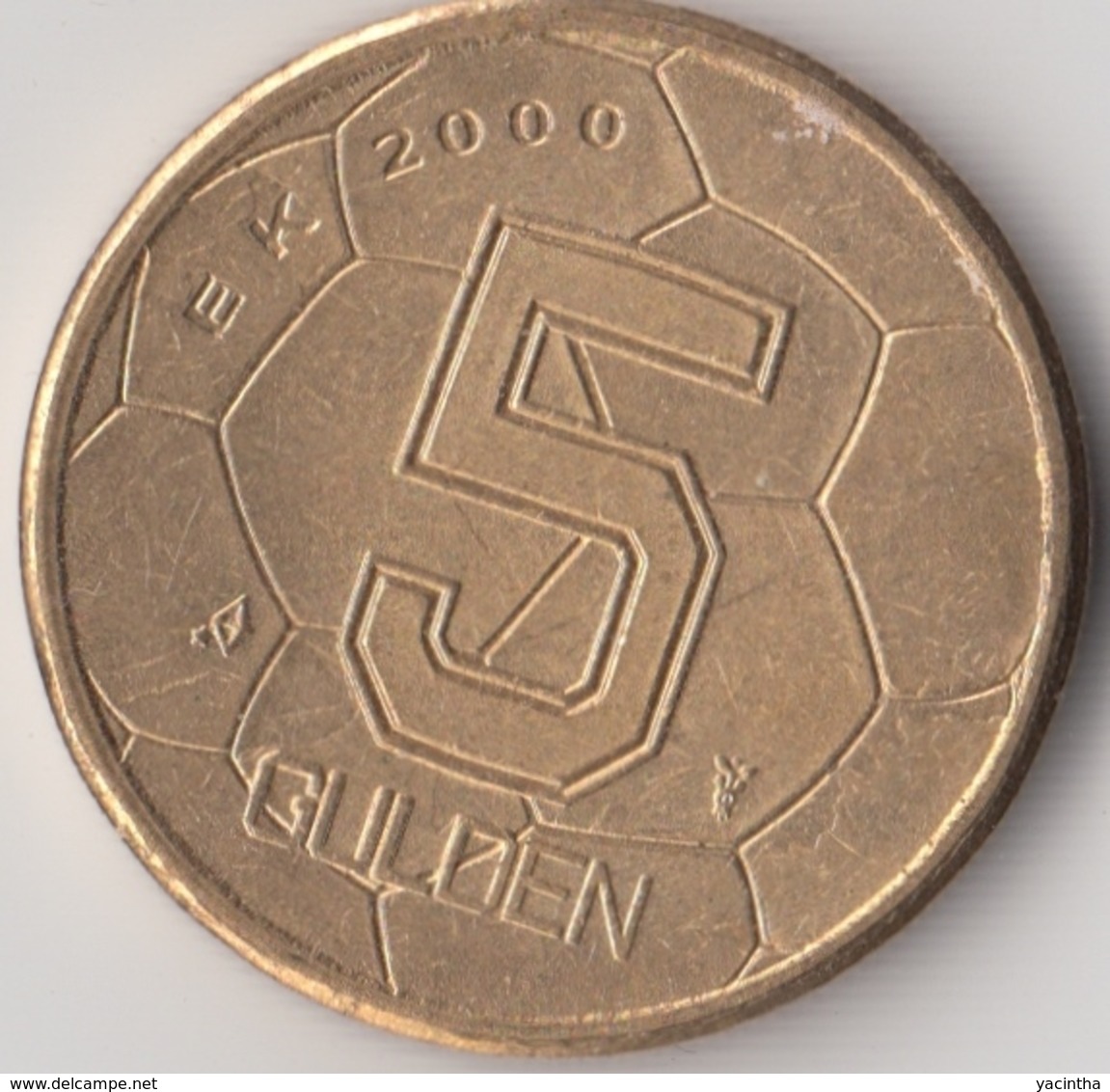 @Y@  Nederland   5 Gulden 2000 Voetbal Vijfje AUNC  (4740) - 1980-2001 : Beatrix