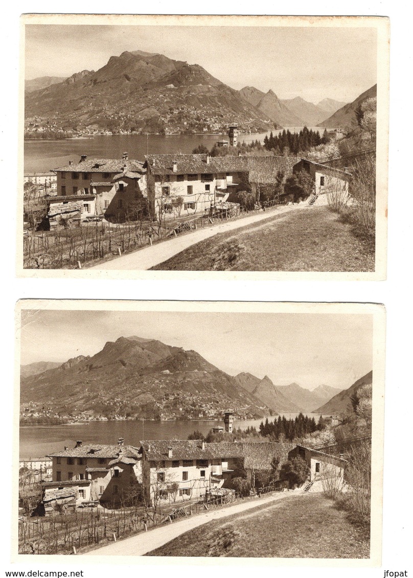 SUISSE - Tessin, LUGANO, Monte Bré E Fondo Di Porlezza, Lot De Deux Cartes - Lugano