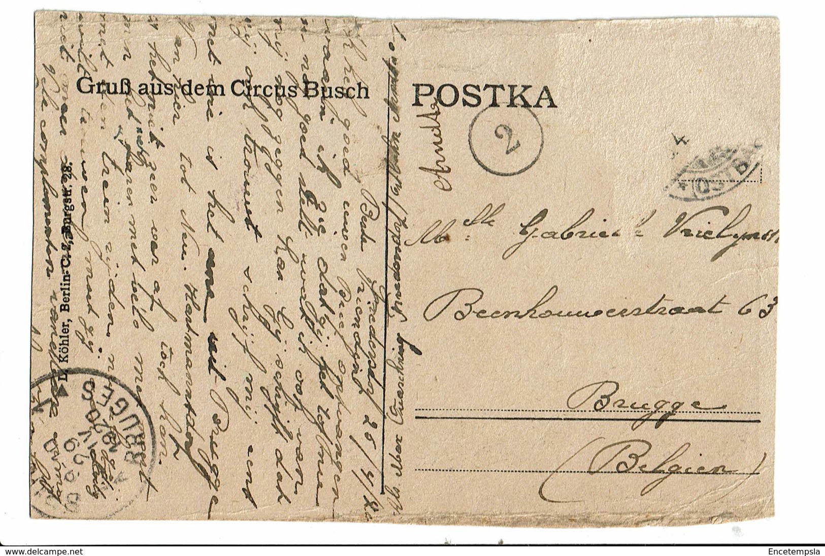CPA - Carte Postale -Allemagne-Berlin-GruB Aus Dem Circus Busch-1920 - VM384 - Buch
