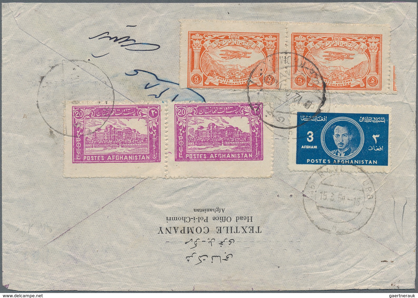 Afghanistan: 1940s/1950s, Group Of Twelve Commercial Covers/cards (mainly Registered/airmail) To Eur - Afghanistan