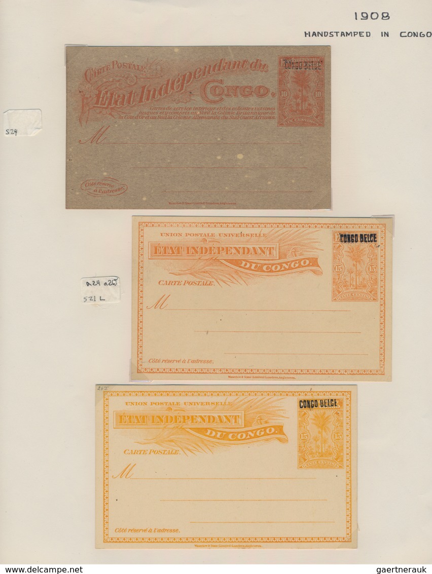 Belgisch-Kongo: 1886/1958 Postal Stationery Collection Of About 305 Postal Stationery Postcards (inc - Collections