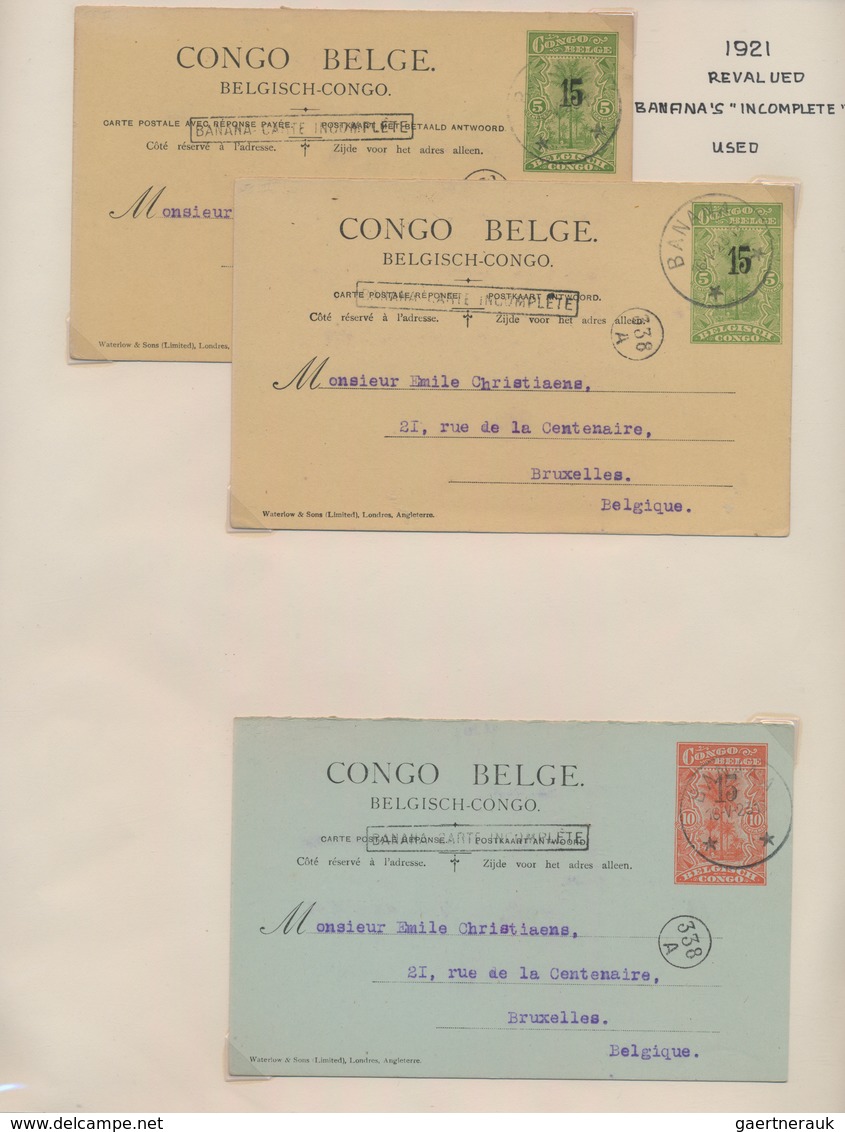 Belgisch-Kongo: 1886/1958 postal stationery collection of about 305 postal stationery postcards (inc