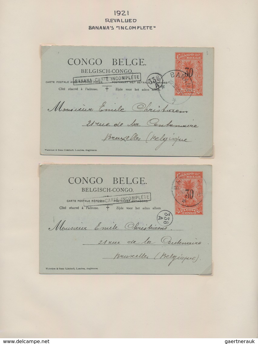 Belgisch-Kongo: 1886/1958 postal stationery collection of about 305 postal stationery postcards (inc