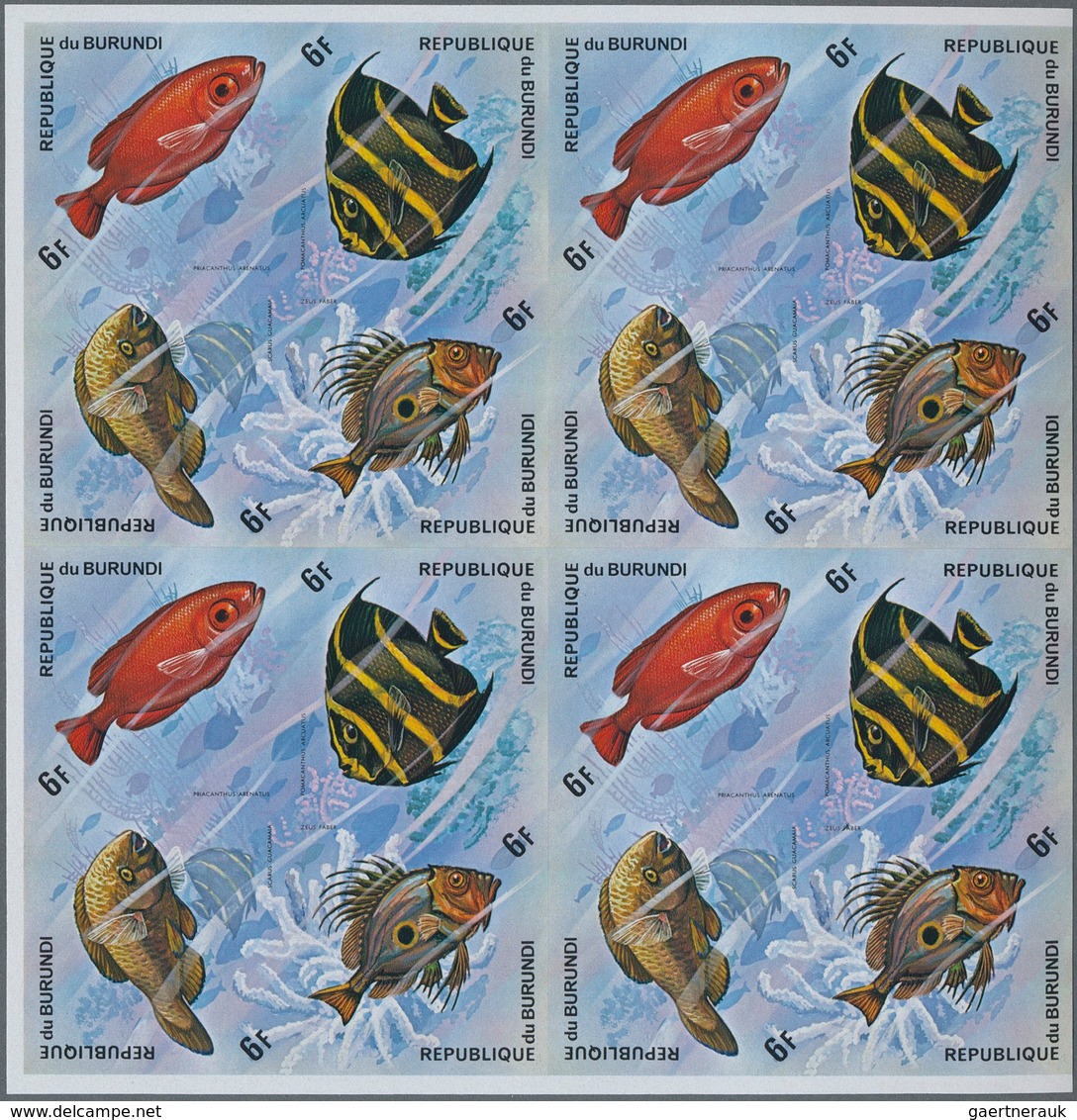 Burundi: 1970/1992. Lot of 9,895 IMPERFORATE stamps, souvenir and miniature sheets showing various i