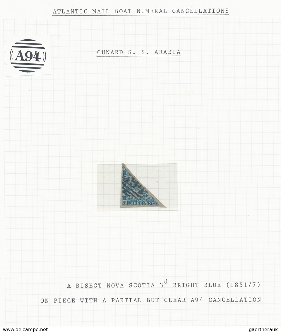Neuschottland: 1851/1865, CUNARD ATLANTIC BOAT NUMERAL CANCELLATIONS On Nova Scotia, Sophisticated C - Covers & Documents