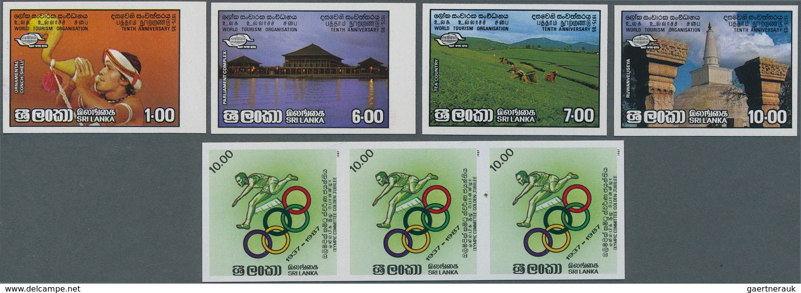 Ceylon / Sri Lanka: 1985/1987, Lot Of 456 IMPERFORATE (instead Of Perforate) Stamps MNH: Mi. No. 713 - Sri Lanka (Ceylon) (1948-...)