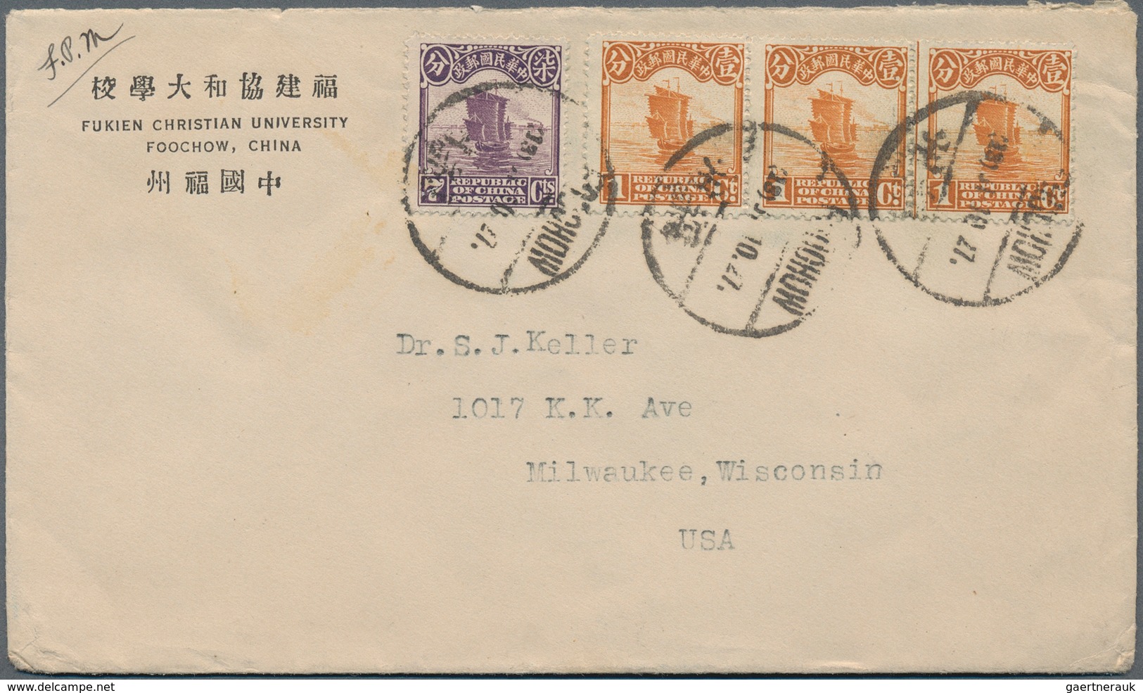 China: 1927/86, 72 (ca.) Covers And Cards, As Well As 4 Stamp Folders In Box, Including A Number Of - ...-1878 Vorphilatelie