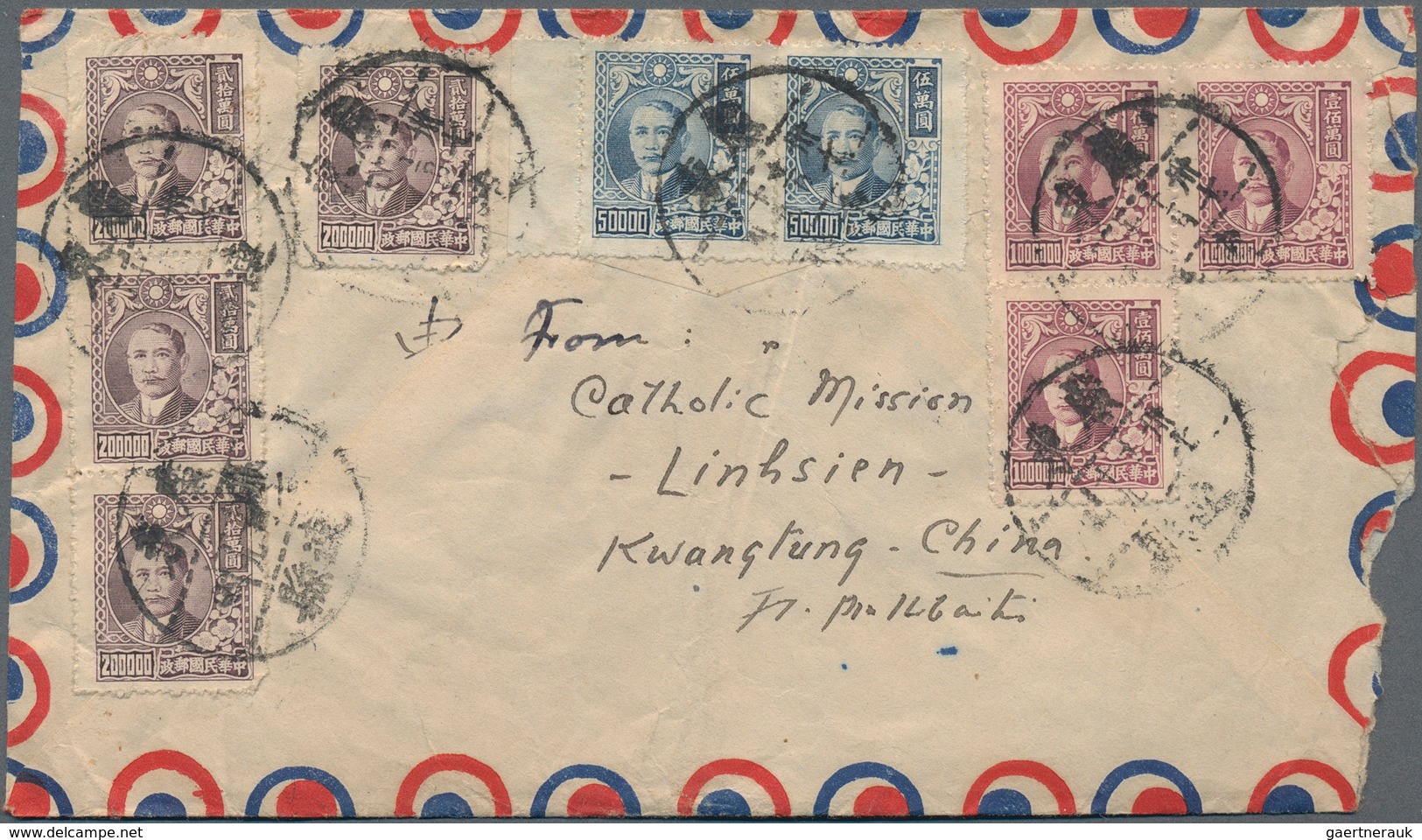 China: 1927/86, 72 (ca.) Covers And Cards, As Well As 4 Stamp Folders In Box, Including A Number Of - ...-1878 Prephilately