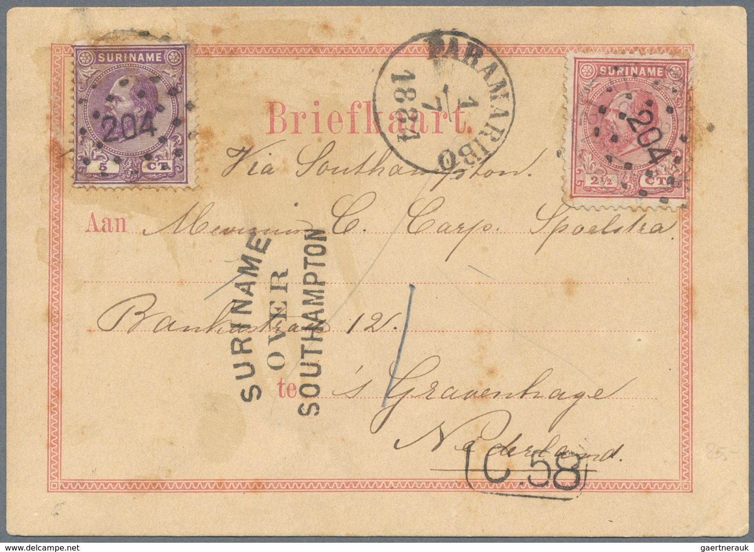 Curacao: 1884/1942, Covers (5), Used Ppc (2) And Used Stationery (11 Inc. Uprates) Inc. Registration - Niederländische Antillen, Curaçao, Aruba