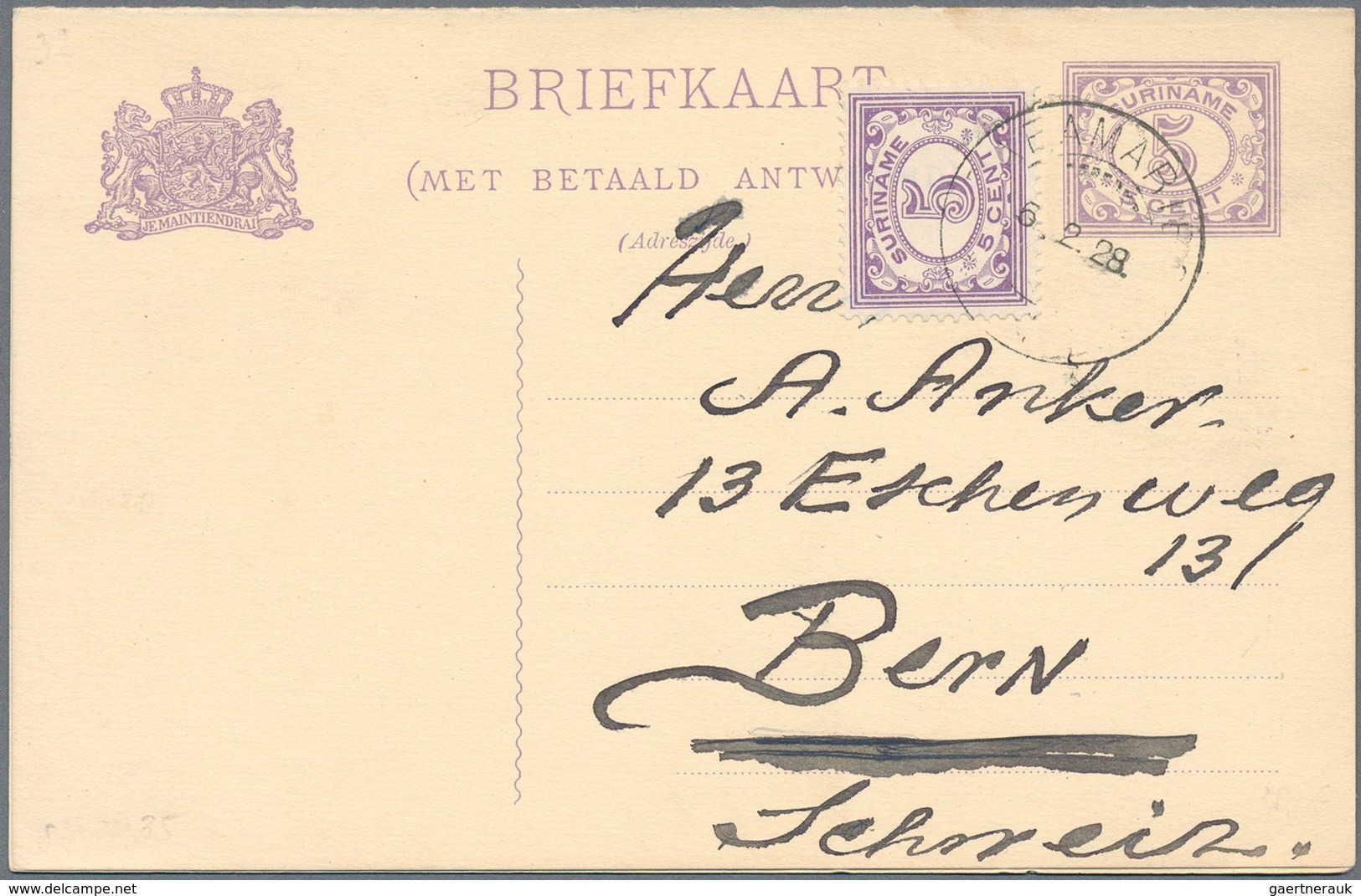 Curacao: 1884/1942, covers (5), used ppc (2) and used stationery (11 inc. uprates) inc. registration