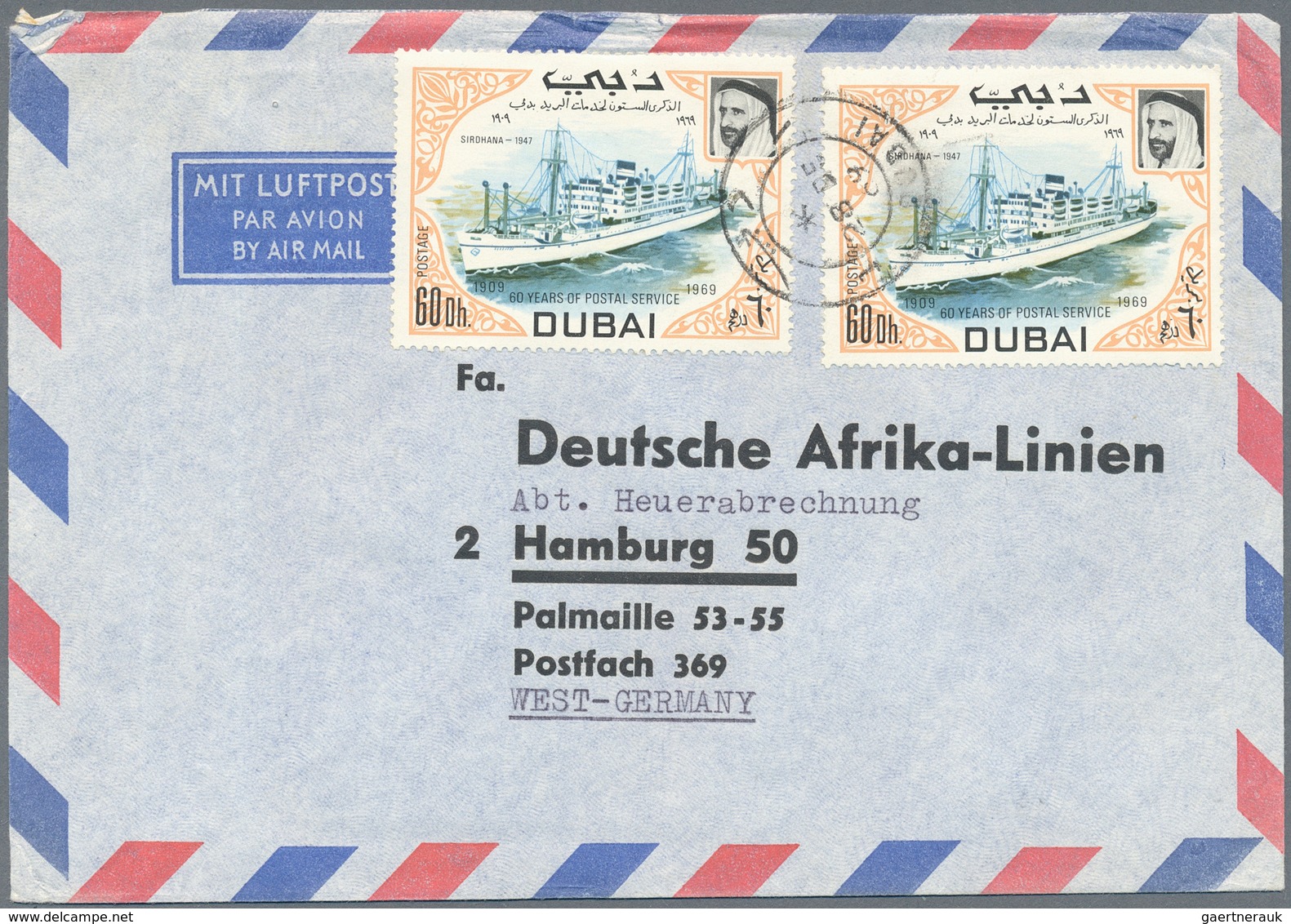 Dubai: 1954/90, covers QEII (3), independent state (8), FDC (4, 1963/64 inc. space and Kennedy), sta