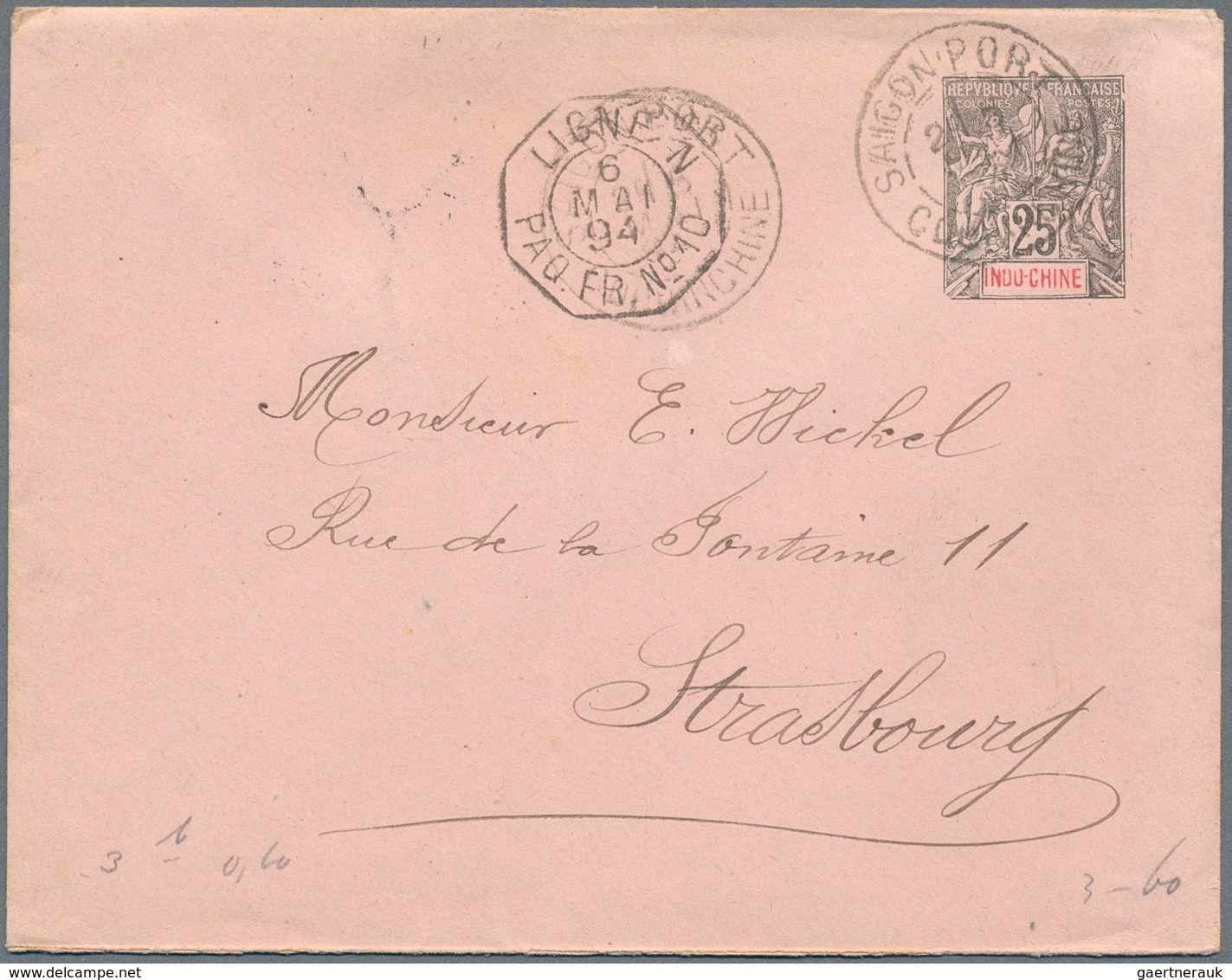 Französisch-Indochina: 1883/1947 (ca.), 19 Covers And Postal Stationeries, Including Covers With Pos - Covers & Documents