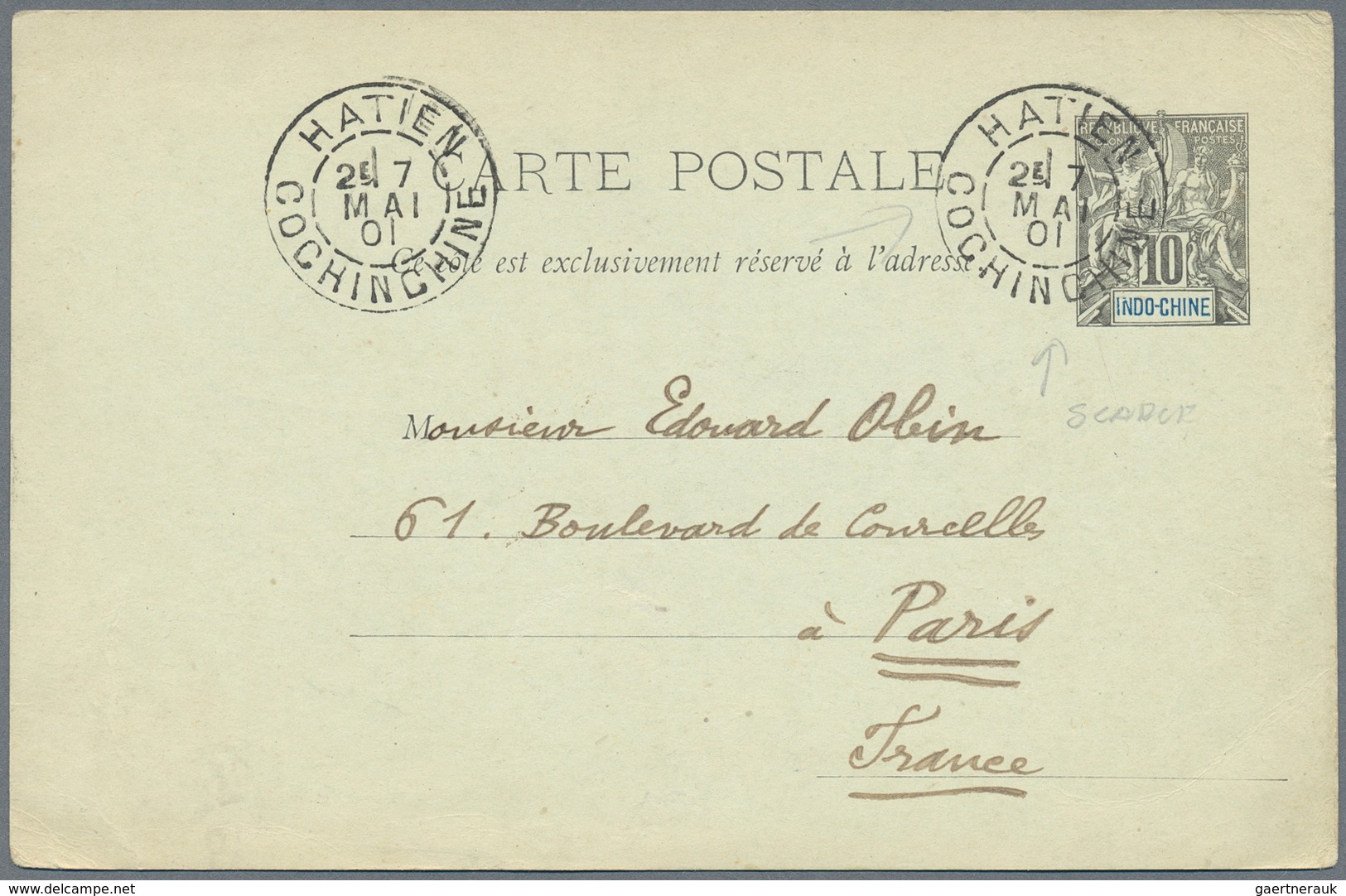 Französisch-Indochina: 1883/1947 (ca.), 19 Covers And Postal Stationeries, Including Covers With Pos - Briefe U. Dokumente
