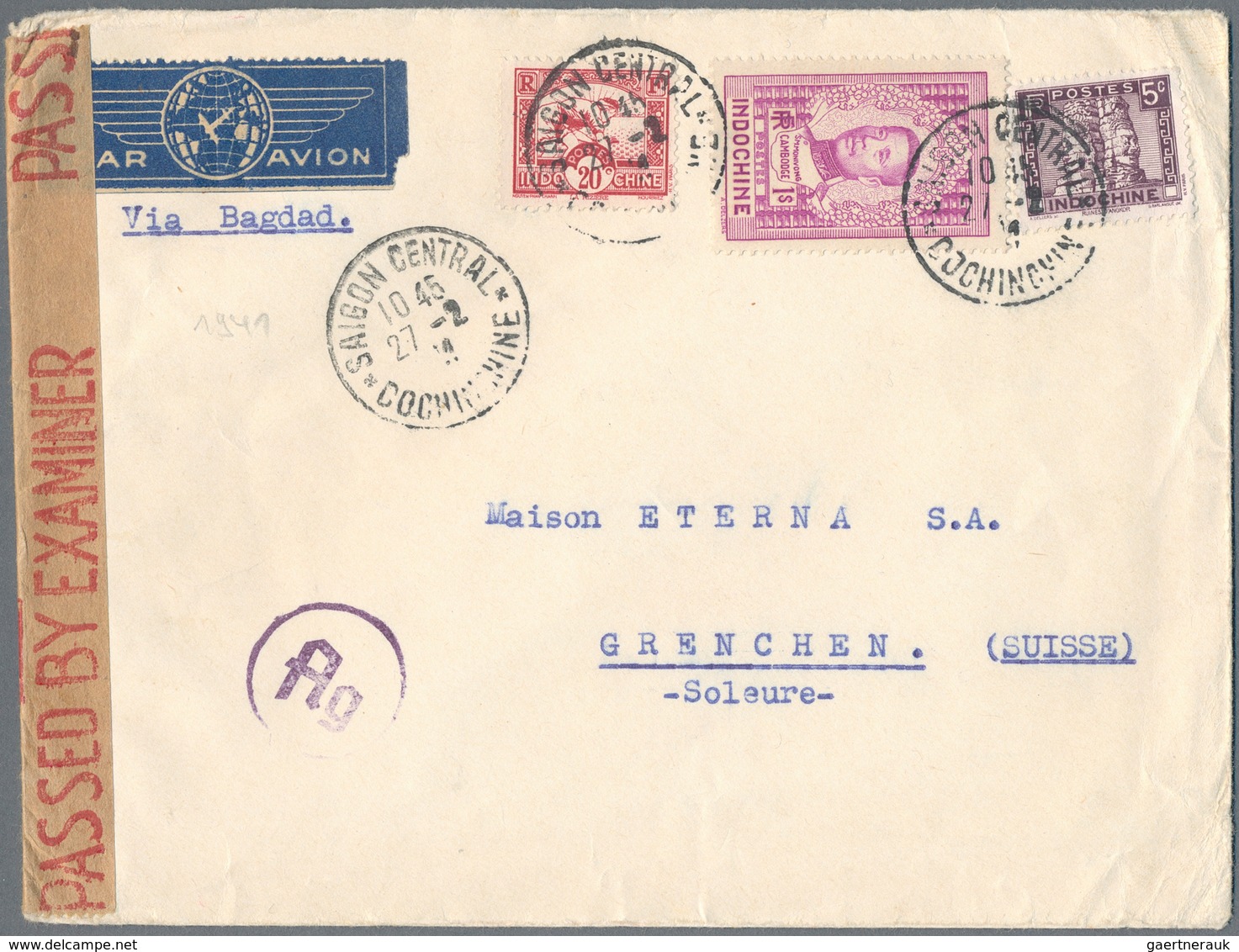 Französisch-Indochina: 1883/1947 (ca.), 19 covers and postal stationeries, including covers with pos