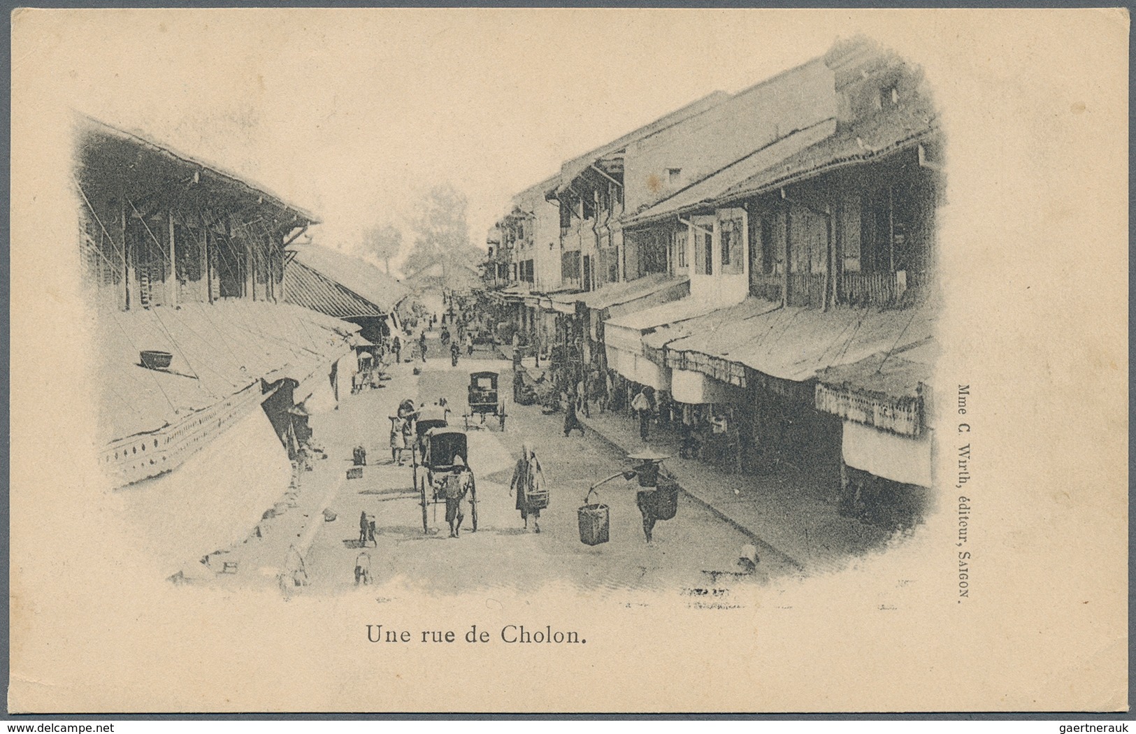 Französisch-Indochina: 1904/1906, Assortment Of 54 Different Ppc, Depicting Street Scenes, Local Mar - Briefe U. Dokumente