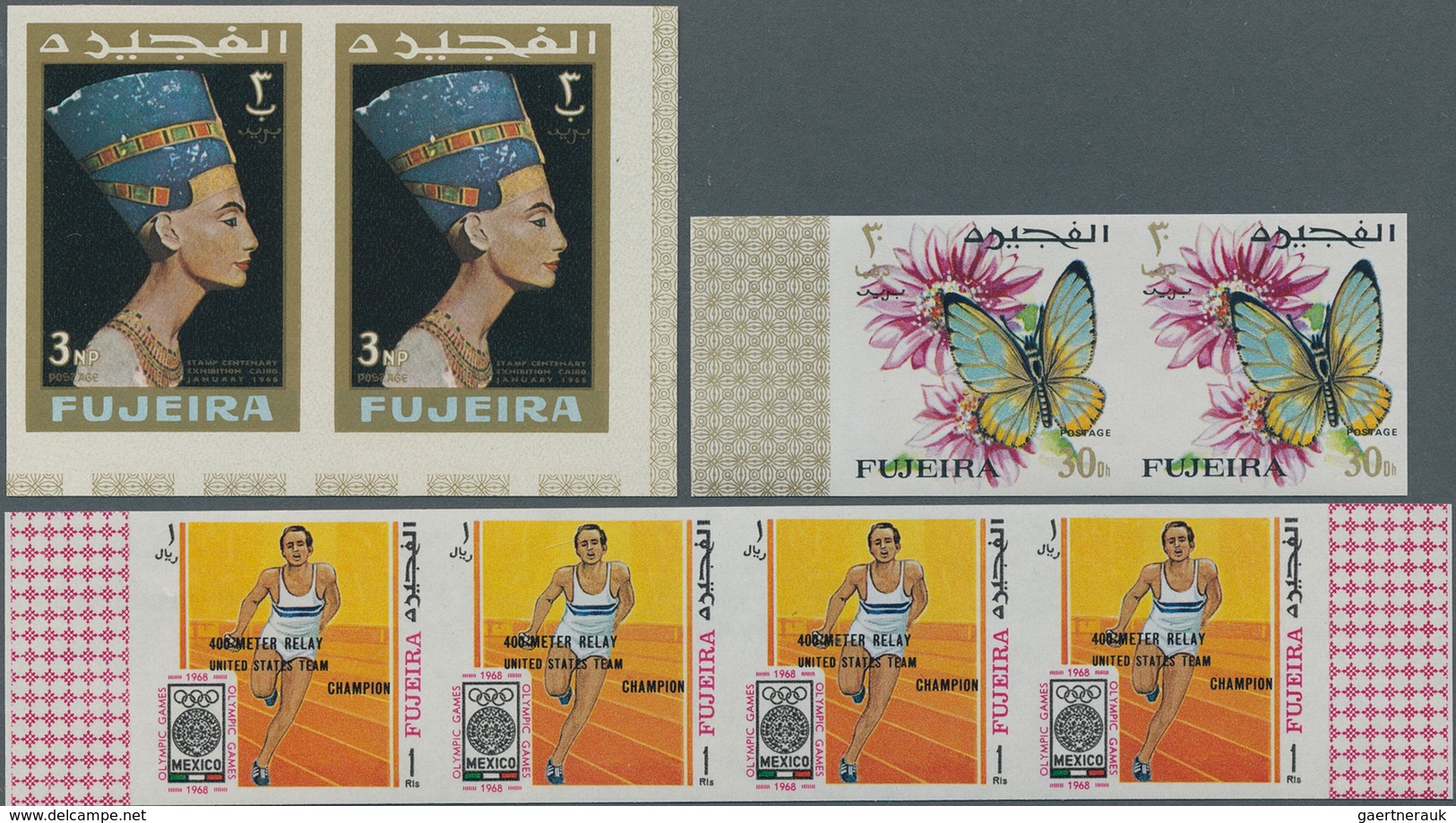 Fudschaira / Fujeira: 1964/1969, Lot Of 9166 IMPERFORATE (instead Of Perforate) Stamps MNH, Showing - Fujeira