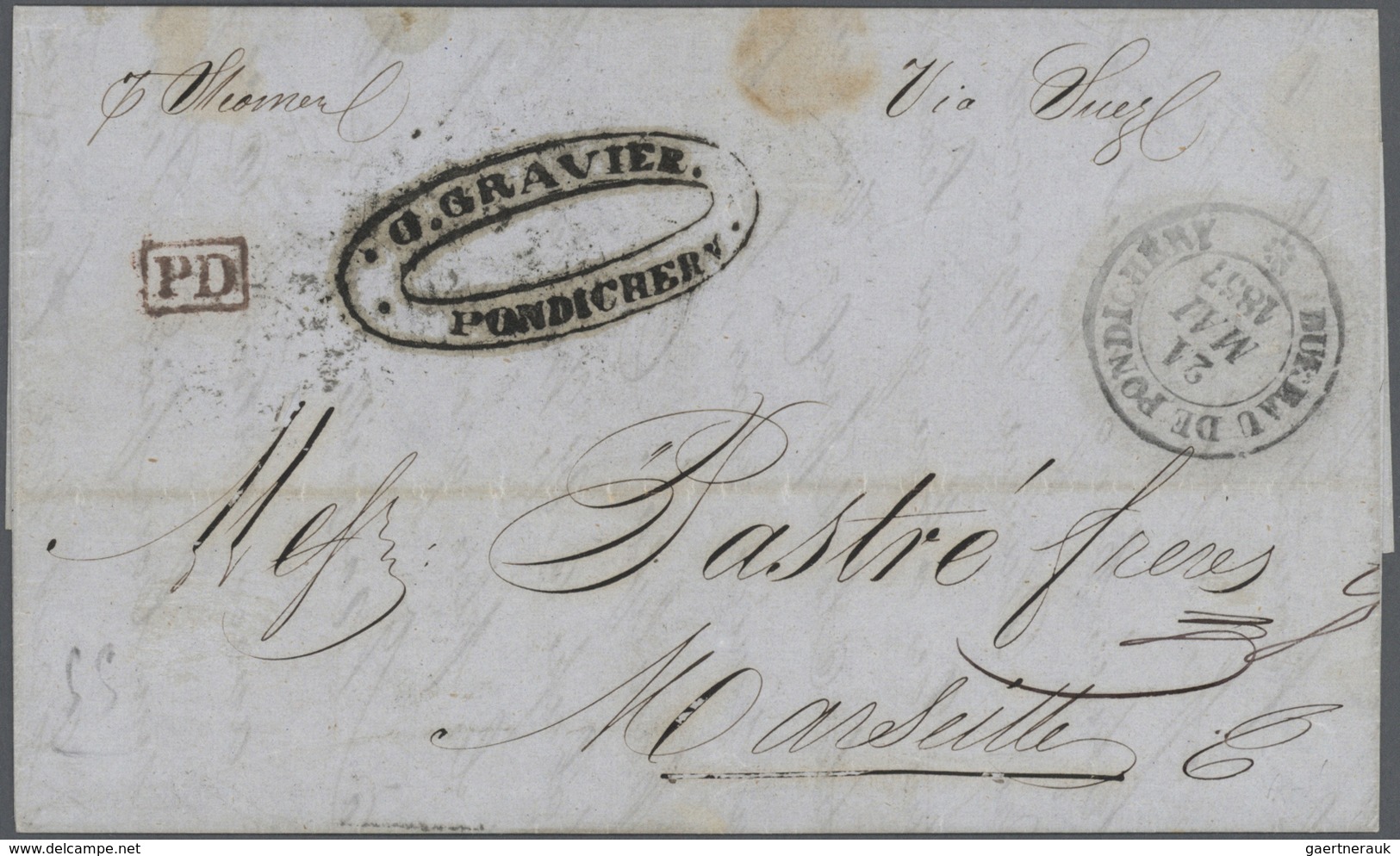 Indien - Vorphilatelie: 1807-1860 Ca.- HANDSTRUCK COVERS: Collection Of 49 Stampless Covers, Many Wr - ...-1852 Prephilately